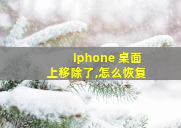 iphone 桌面上移除了,怎么恢复